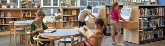 kids in library