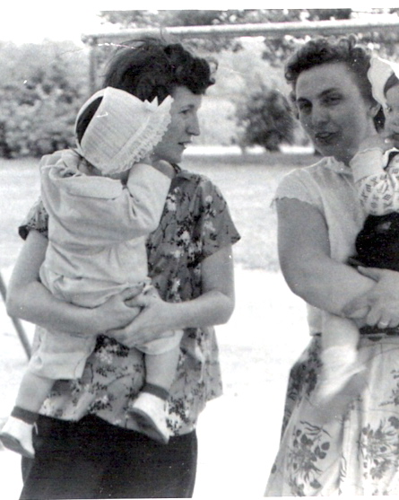 At the park with Wendy (my mom) and pregnant with Cindy (my aunt)