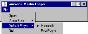 Souvenir Media Player File Menu